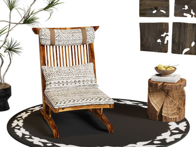 北欧休闲椅子 边几