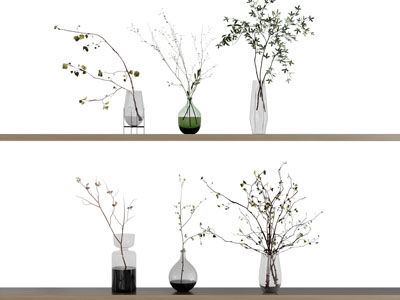 现代玻璃花瓶花卉