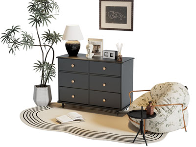 法式玄关柜 边柜 休闲椅子3d模型 法式玄关柜 边柜 休闲椅子