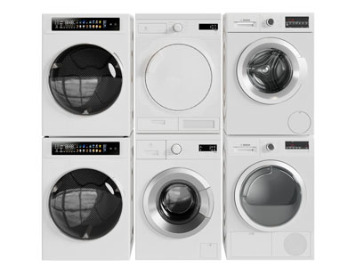 现代洗衣机 烘干机3d模型 现代洗衣机 烘干机