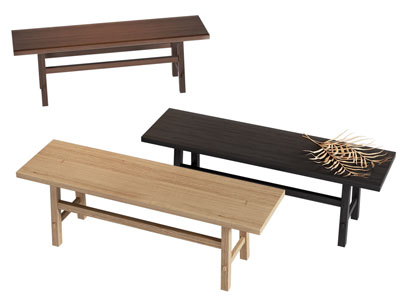 现代长方形实木长凳子