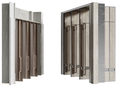 新中式双开门 宴会前厅门3d模型 新中式双开门 宴会前厅门