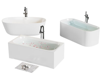 现代装满水的浴缸浴盆