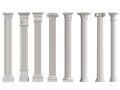 欧式方形 圆柱形罗马柱子3d模型 欧式方形 圆柱形罗马柱子