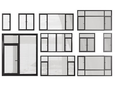 现代玻璃平开窗户3d模型 现代玻璃平开窗户
