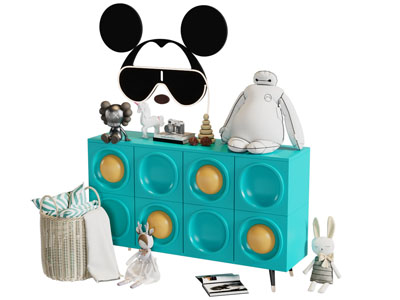 现代儿童蓝色玄关柜 边柜3d模型 现代儿童蓝色玄关柜 边柜