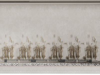 现代芦苇 石子 景观园艺小品