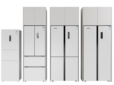 现代双开门 上下门电冰箱3d模型 现代双开门 上下门电冰箱