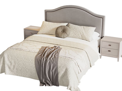 现代双人床 床头柜