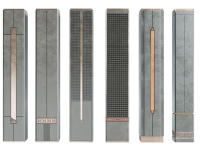 新中式方形水泥柱子 装饰柱子3d模型 新中式方形水泥柱子 装饰柱子