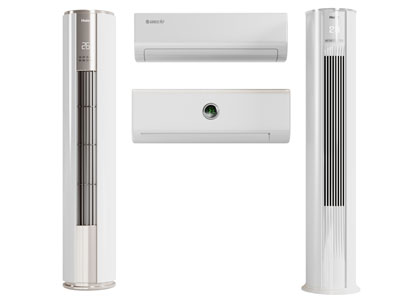 现代圆柱形空调 壁挂式空调3d模型 现代圆柱形空调 壁挂式空调