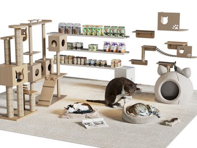 现代猫爬架 猫粮 猫窝 猫咪爬行动物