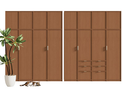 现代中古风衣柜3d模型 现代中古风衣柜