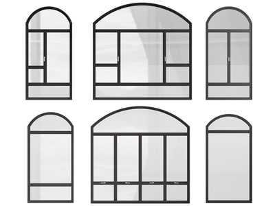 北欧拱形玻璃平开窗户3d模型 北欧拱形玻璃平开窗户