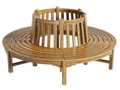 现代实木景观椅子 圆形公共椅子