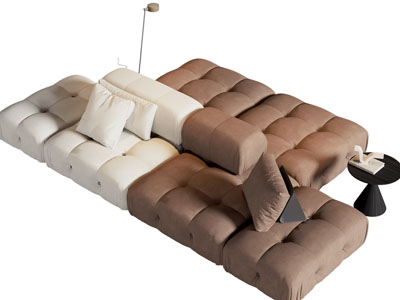 现代双向多人沙发3d模型 现代双向多人沙发