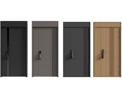 现代密码锁防盗门 入户门 子母平开门3d模型 现代密码锁防盗门 入户门 子母平开门