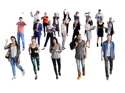 现代走路 运动的职场男人 女人 多人3d模型 现代走路 运动的职场男人 女人 多人