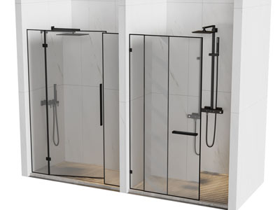 现代一字型玻璃隔断淋浴房3d模型 现代一字型玻璃隔断淋浴房