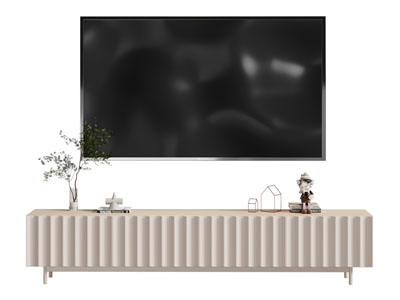 现代奶油风电视柜 电视机