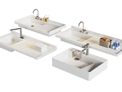 现代洗衣盆 水龙头