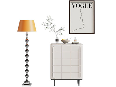 法式玄关柜 边柜 落地灯3d模型 法式玄关柜 边柜 落地灯