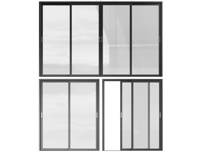 现代玻璃推拉门3d模型 现代玻璃推拉门