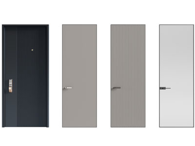 现代房门 带密码锁的入户门 平开门 木门3d模型 现代房门 带密码锁的入户门 平开门 木门