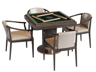 新中式方形麻将娱乐桌椅组合3d模型 新中式方形麻将娱乐桌椅组合