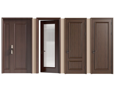 美式木门 房门 子母入户门 玻璃平开门3d模型 美式木门 房门 子母入户门 玻璃平开门