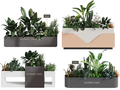 现代花箱花草植物盆景盆栽 户外花池盆栽