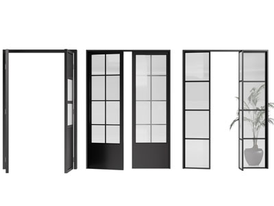 现代玻璃推拉门 双开门 房门3d模型 现代玻璃推拉门 双开门 房门