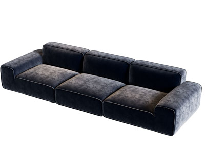 现代布艺多人沙发3d模型 现代布艺多人沙发