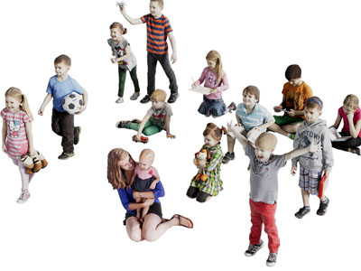 现代男孩 女孩 儿童 孩子