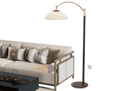 新中式落地灯3d模型 新中式落地灯