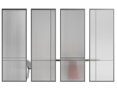 现代纹理玻璃隔断3d模型 现代纹理玻璃隔断