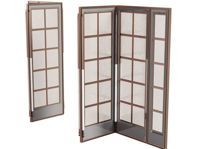 新中式玻璃双开门 大门3d模型 新中式玻璃双开门 大门