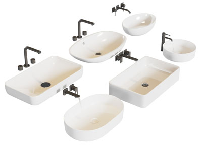 现代陶瓷洗手盆 水龙头