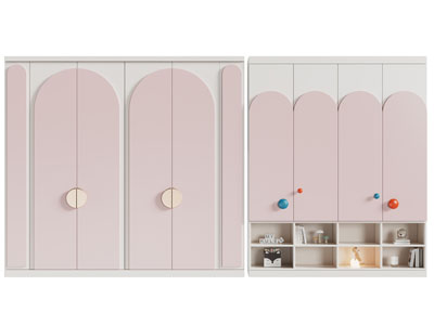 现代儿童衣柜3d模型 现代儿童衣柜