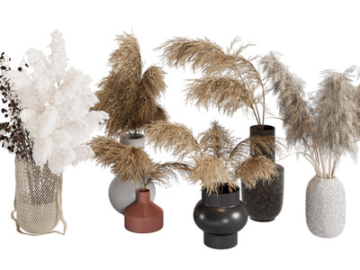 侘寂风陶艺花瓶花卉