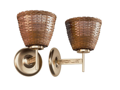 侘寂风编织灯罩壁灯3d模型 侘寂风编织灯罩壁灯