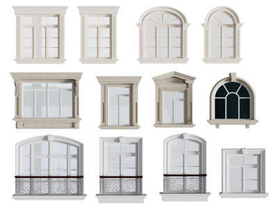 欧式拱形平开窗户 玻璃窗户3d模型 欧式拱形平开窗户 玻璃窗户