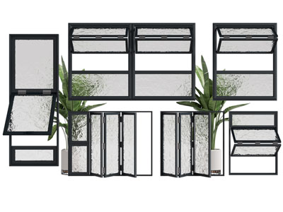 现代上下可折叠门窗 平开窗户3d模型 现代上下可折叠门窗 平开窗户