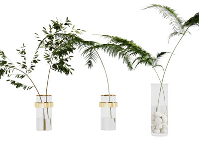 现代玻璃花瓶花卉