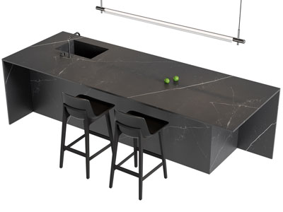 现代大理石吧台吧椅组合3d模型 现代大理石吧台吧椅组合