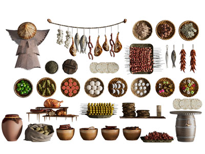 中式包子 饺子 粽子 熏肉传统食物