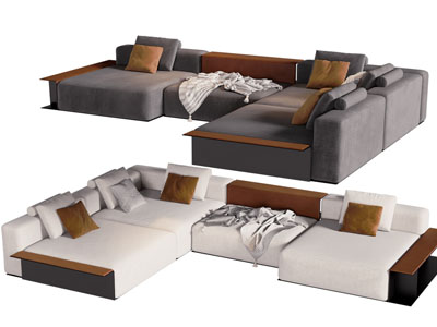 现代转角多人沙发3d模型 现代转角多人沙发