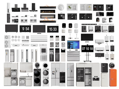 现代洗衣机 燃气灶 抽油烟机 扫地机 冰箱 家用厨房电3d模型 现代洗衣机 燃气灶 抽油烟机 扫地机 冰箱 家用厨房电