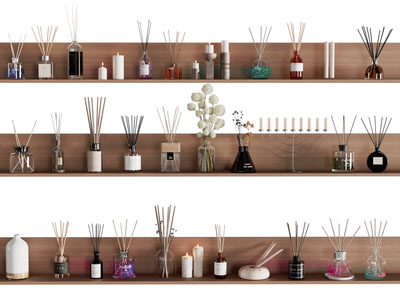 现代香薰摆件组合3d模型 现代香薰摆件组合