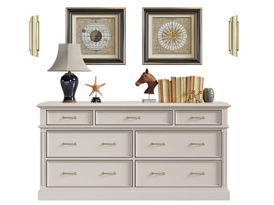 美式玄关柜 边柜 斗柜 装饰挂画3d模型 美式玄关柜 边柜 斗柜 装饰挂画